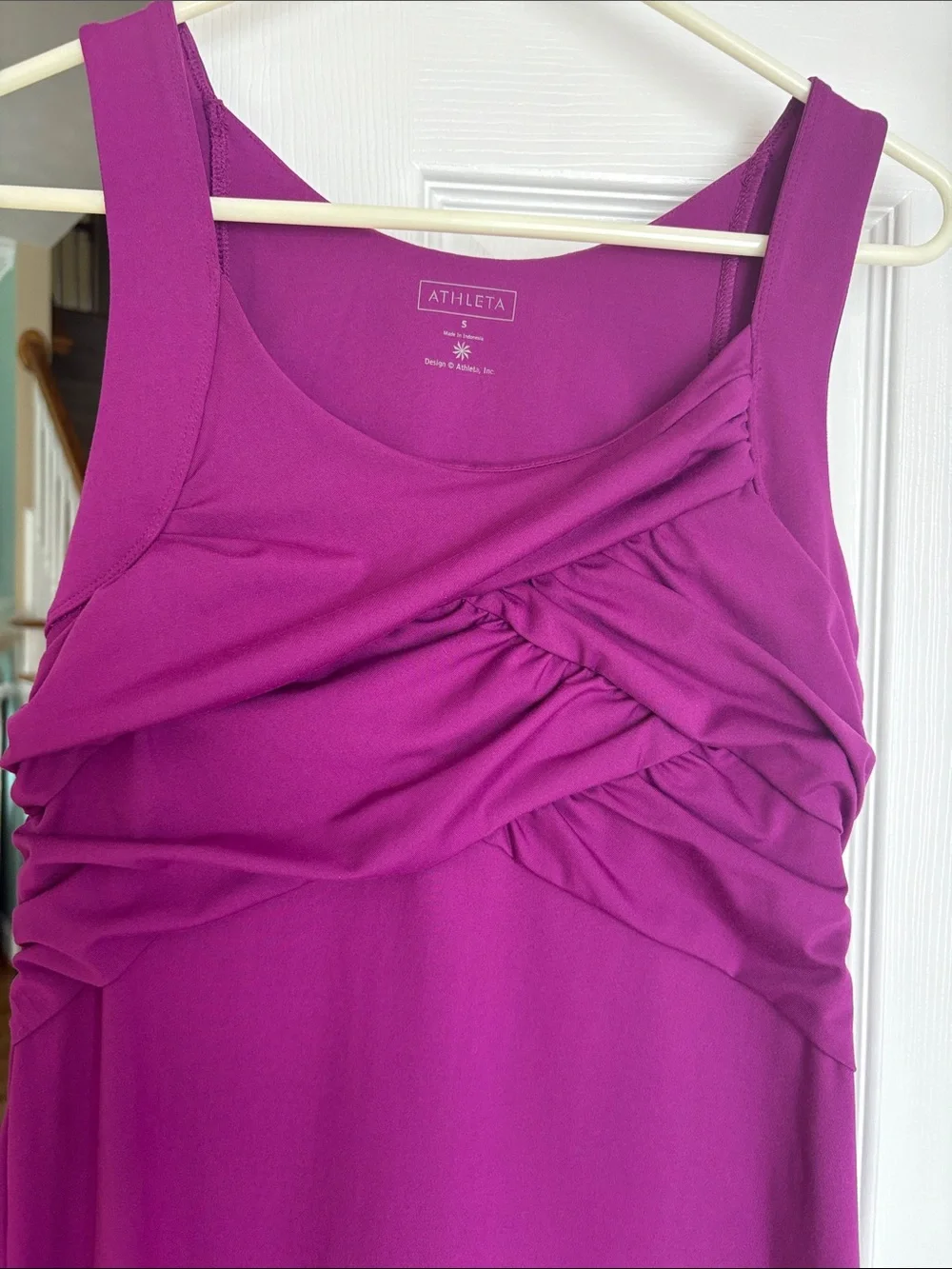 Athleta Purple Ruched Tank Dress